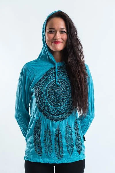 Sure Design Unisex Dreamcatcher Hoodie Turquoise