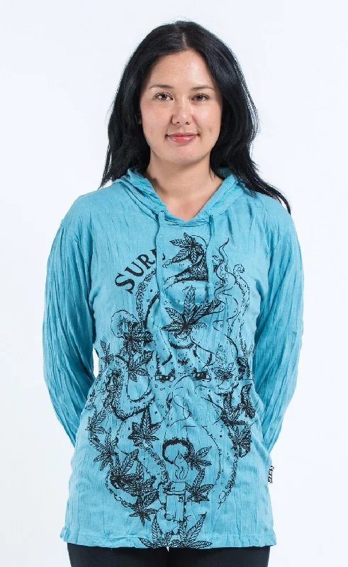 Sure Design Unisex Octopus Weed Hoodie Turquoise