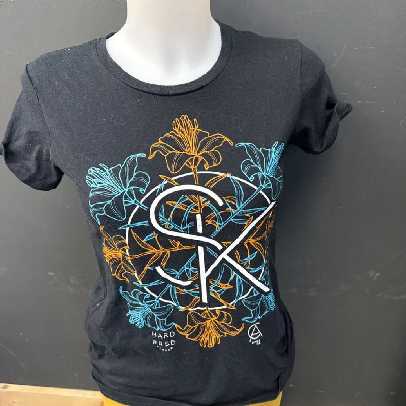 Hardpressed - Women's SK T-Shirt - MSRP $44: Black/Orange/Teal-women-SM