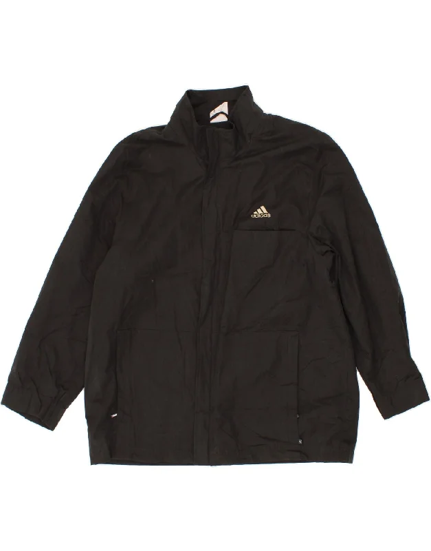 ADIDAS Mens Rain Jacket UK 44/46 Large Black Polyester