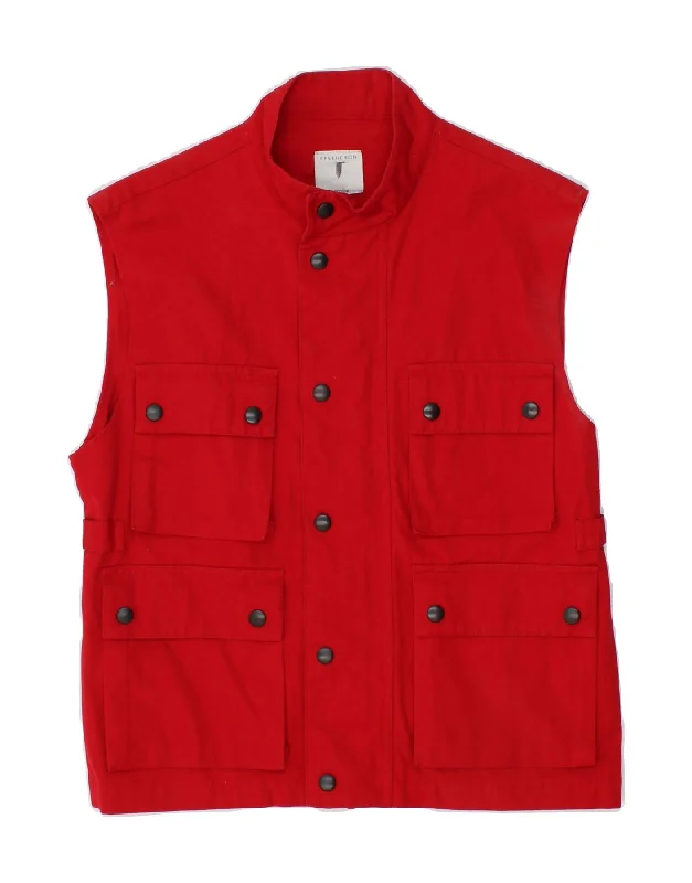 CONBIPEL Mens Utility Gilet UK 34 XS Red Cotton