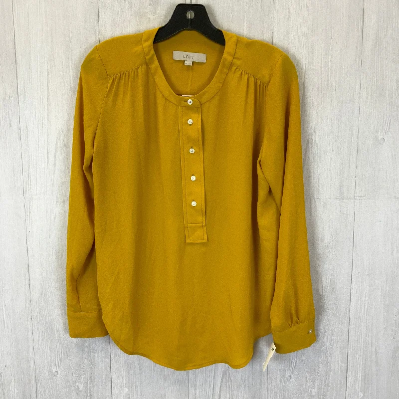 Comfort Jeans Top Long Sleeve By Loft In Yellow, Size: Xs