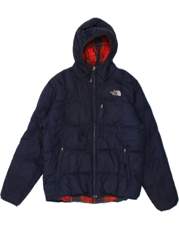 THE NORTH FACE Mens Hooded Reversible Padded Jacket UK 36 Small Navy Blue