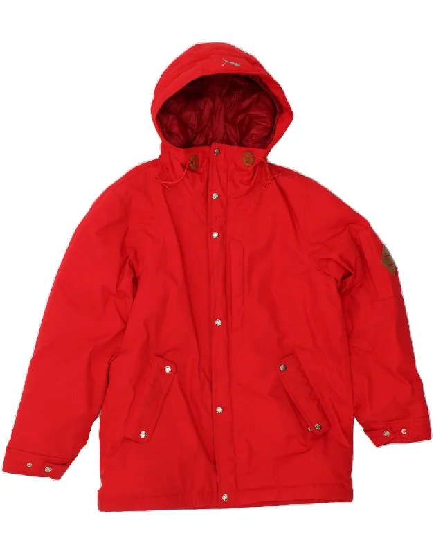 PUMA Mens Hooded Padded Jacket UK 40 Large Red Polyester