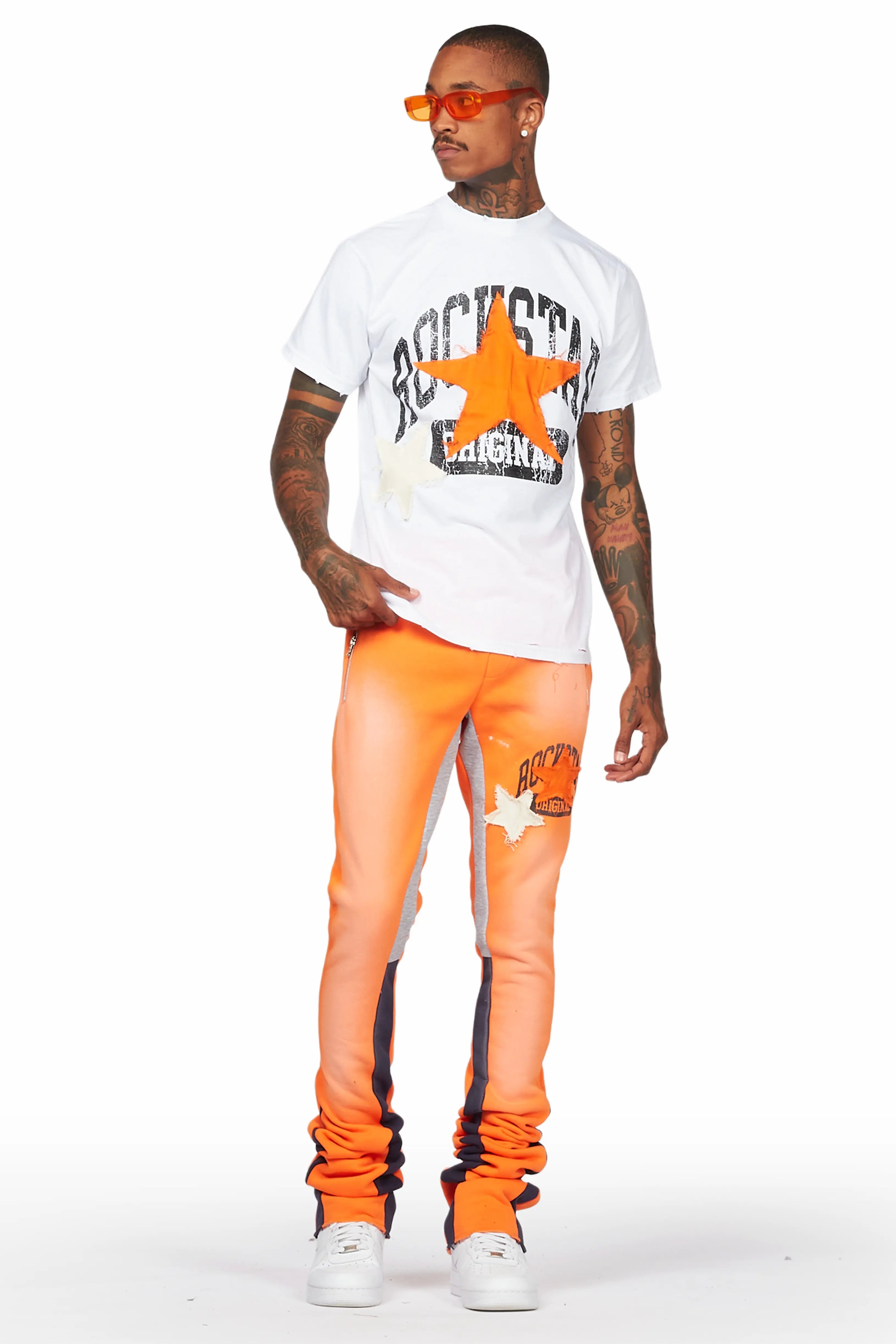 Mallor White/Orange T-Shirt/Super Stacked Track Set