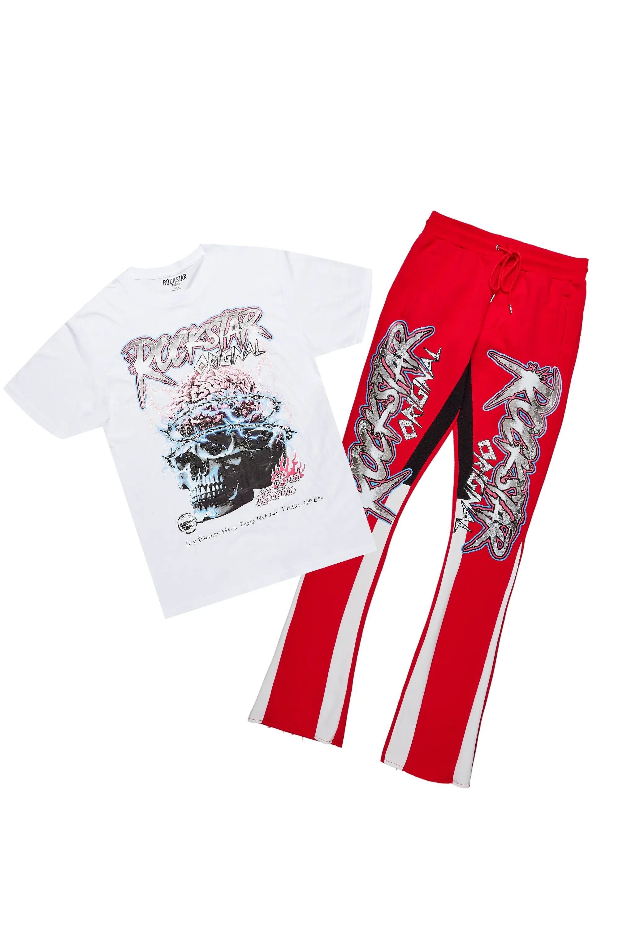 Waller White/Red T-Shirt Stacked Flare Track Set