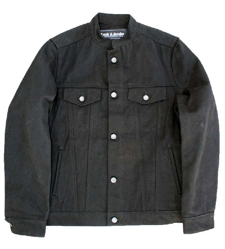 MEN'S BLACK DENIM MOTORCYCLE JACKET