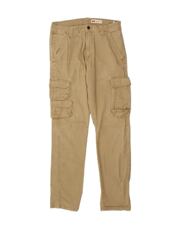 WRANGLER Mens Regular Fit Tapered Cargo Trousers  W30 L32 Beige Cotton