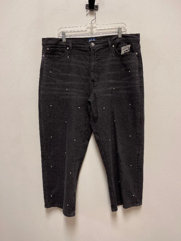 Premium Casuals Jeans Wide Leg By Scoop In Black, Size: 16