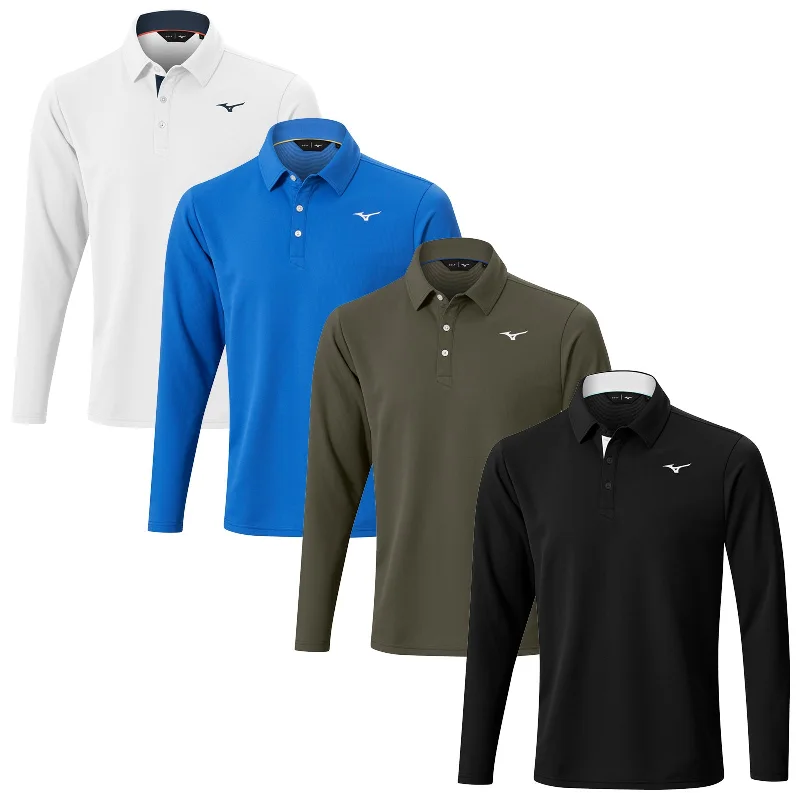 Mizuno Mens Breath Thermo Long Sleeve Polo Shirt