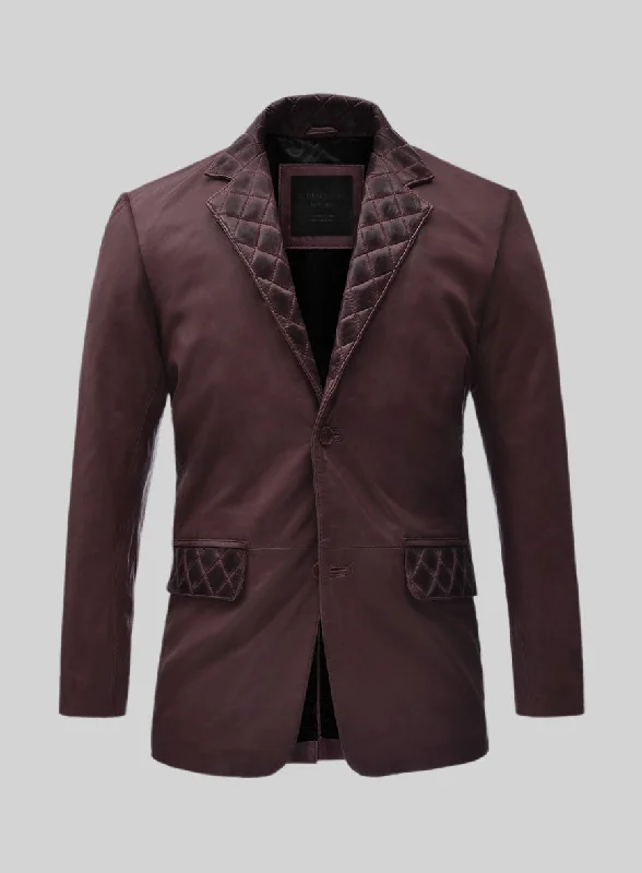 Harper Burnt Wine Leather Blazer