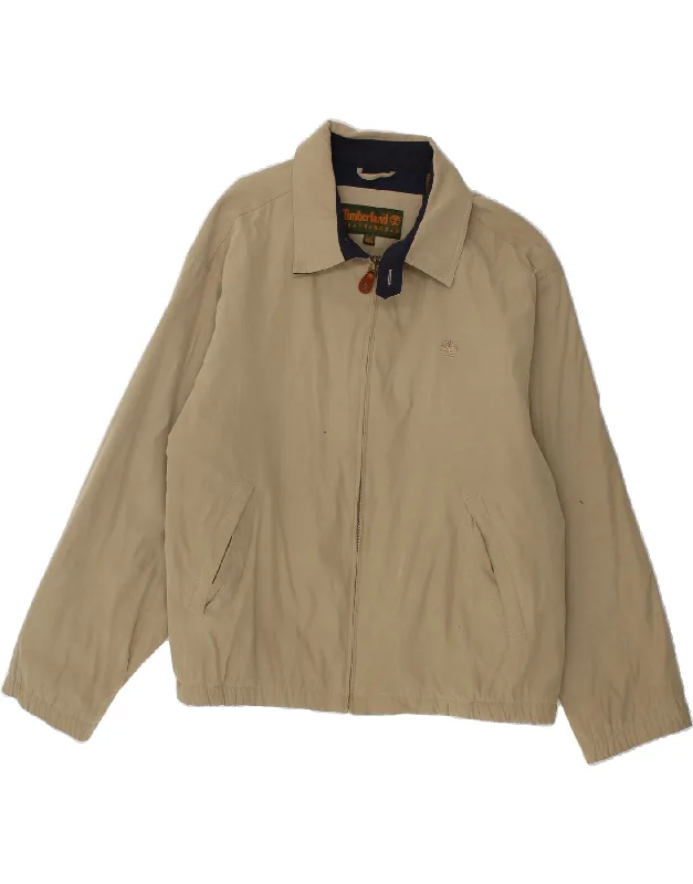 TIMBERLAND Mens Bomber Jacket UK 44 2XL Beige Nylon