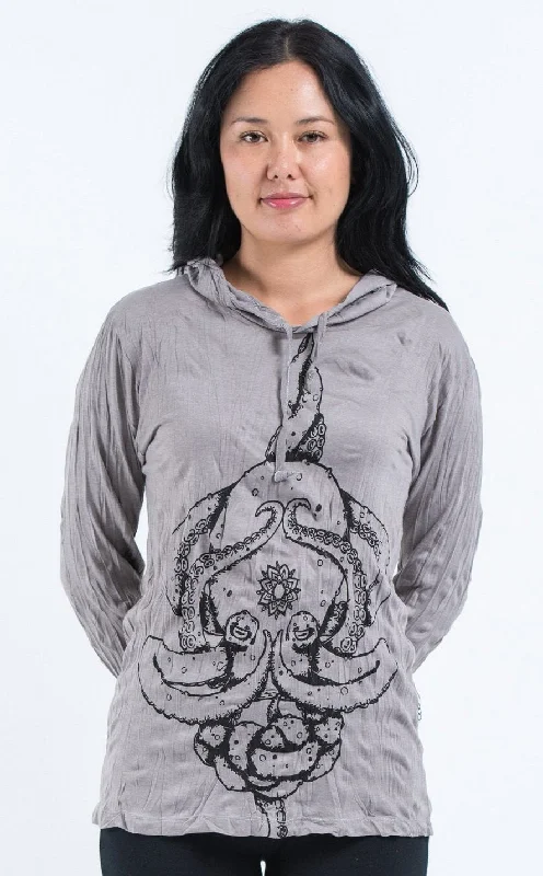 Sure Design Unisex Octopus Mandala Hoodie Gray