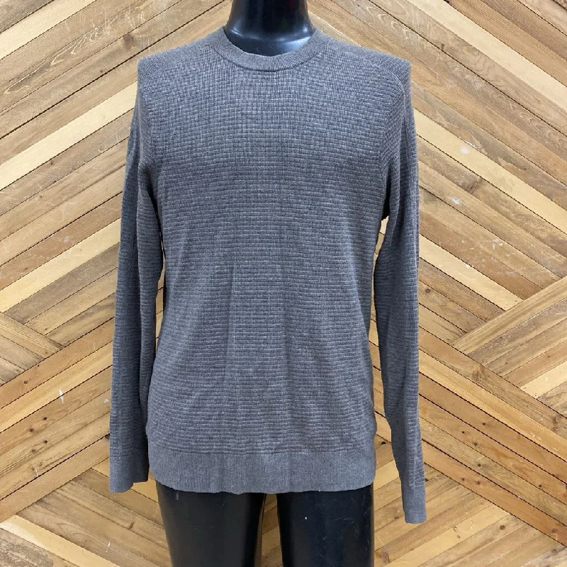 Royal Robbins - Men's All Season Merino Sweater - MSRP comp $110: Grey/Brown-men-MD