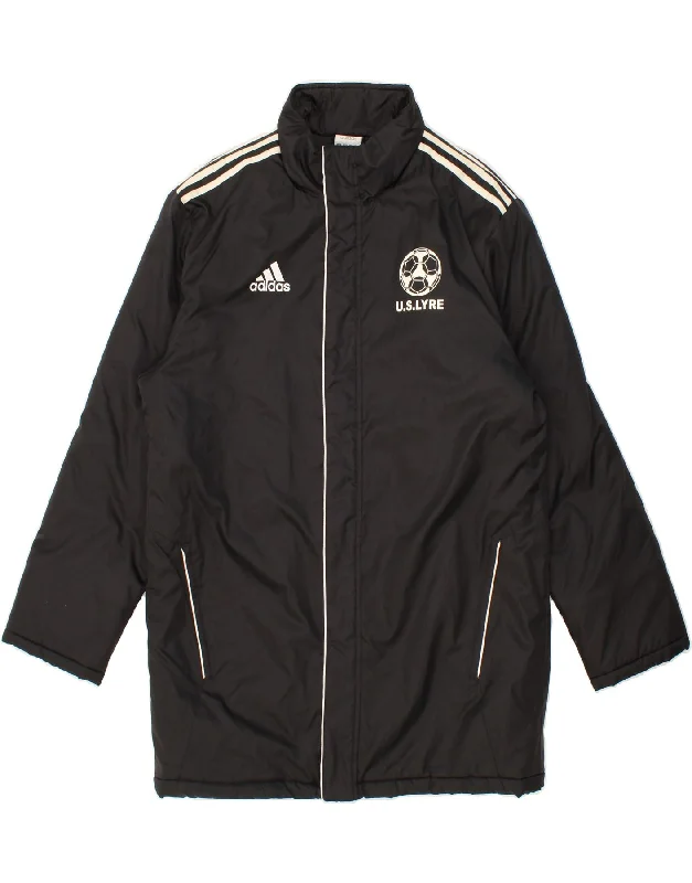 ADIDAS Mens Loose Fit Windbreaker Coat UK 38 Medium Black Nylon