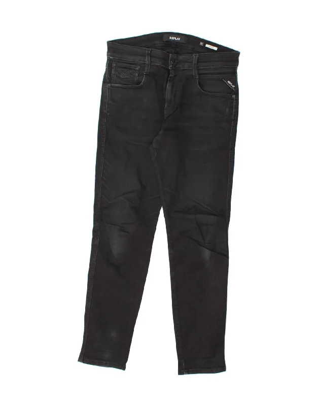 REPLAY Mens Anbass Slim Jeans W30 L30 Black