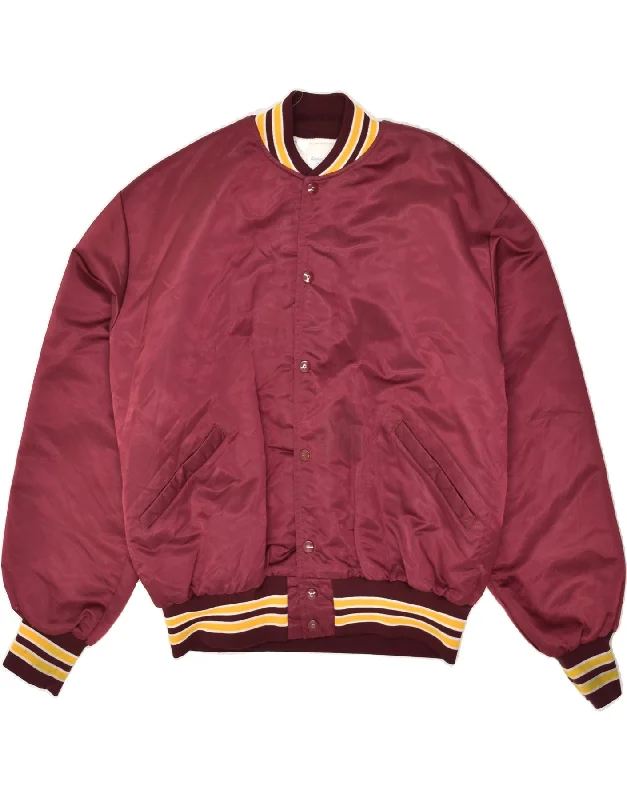 VINTAGE Mens Bomber Jacket UK 42 XL Maroon