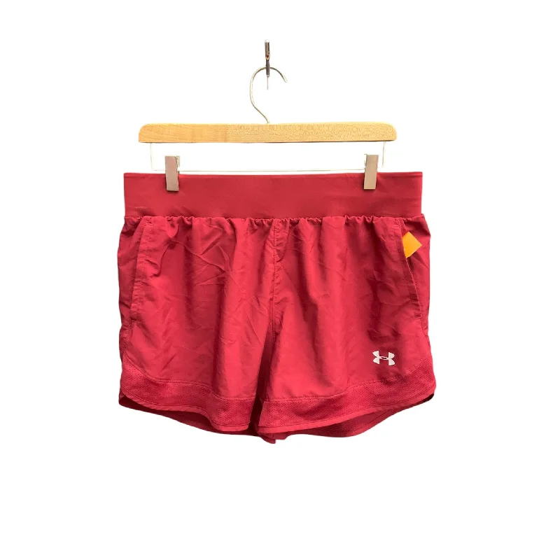 Fashion Pants Athletic Shorts By Under Armour In Maroon, Size: L