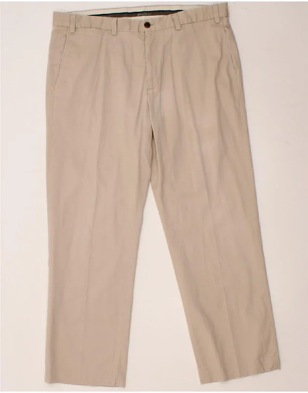 EDDIE BAUER Mens Straight Chino Trousers W38 L30 Beige Cotton