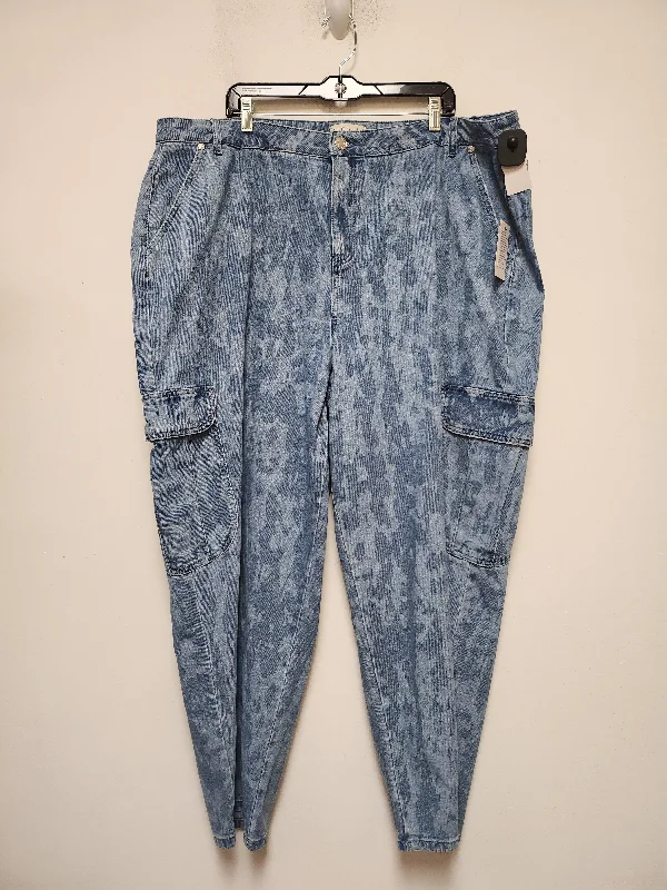 Everyday Suits Jeans Wide Leg By Eloquii In Blue Denim, Size: 20