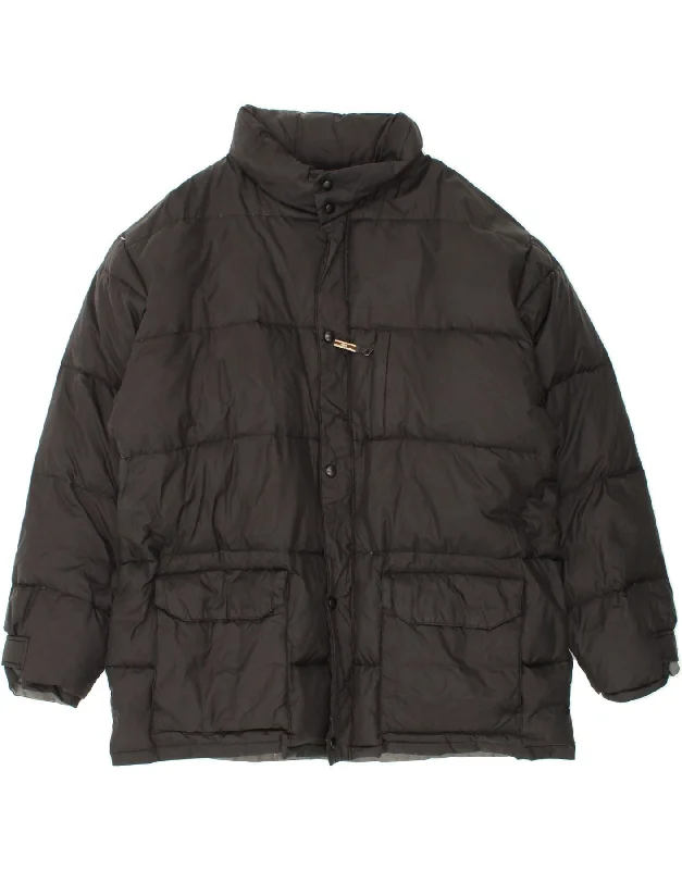 TRUSSARDI Mens Padded Jacket UK 42 XL Black Polyamide