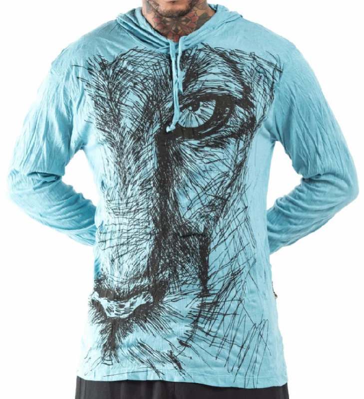 Sure Design Unisex Lions Eye Hoodie Turquoise