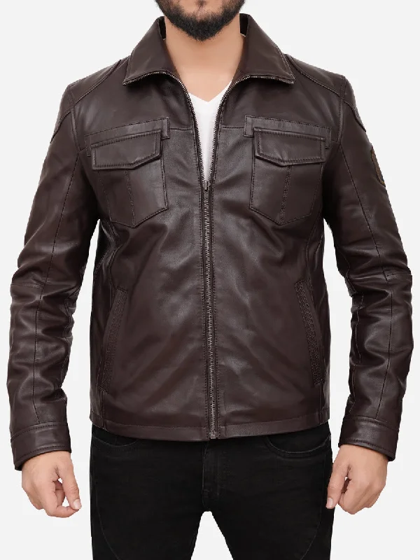 Grayson Casual Brown Leather Jacket