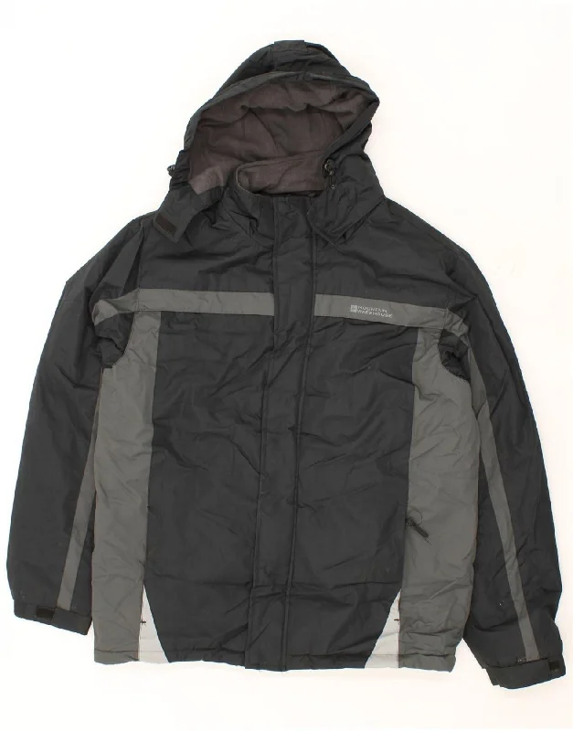 MOUNTAIN WAREHOUSE Mens Hooded Windbreaker Jacket UK 40 Large Black