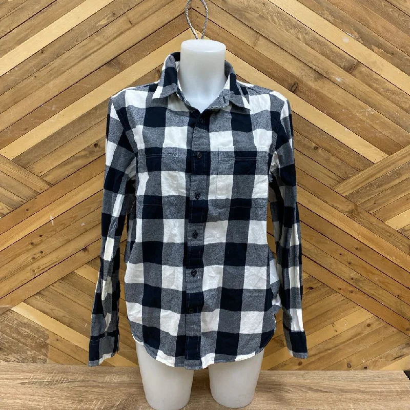 Sporting Life - Women's Button-Down Flannel Shirt: Black/White-women-SM