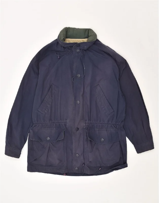 NAUTICA Mens Vintage Utility Jacket UK 40 Large Navy Blue Cotton