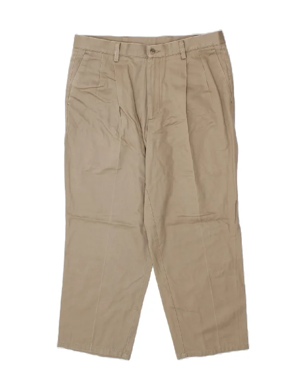 DOCKERS Mens Classic Relaxed Fit Chino Trousers W34 L26 Beige Cotton