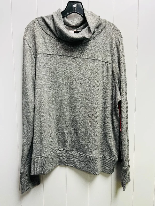 Top Long Sleeve By Adrienne Vittadini In Grey, Size: Xl