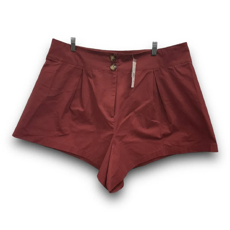 Cozy Wear Shorts By Fashion To Figure In Red, Size: 1x