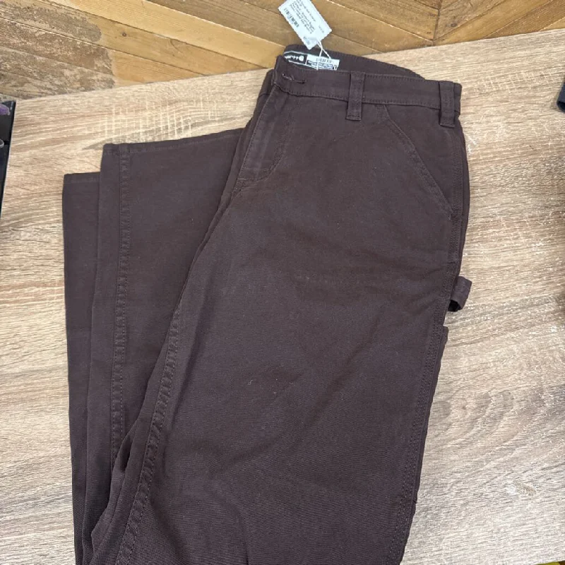 Carhartt - Women's Rugged Flex Loose Fit Canvas Work Pants - MSRP $100: Brown-women-10 Reg