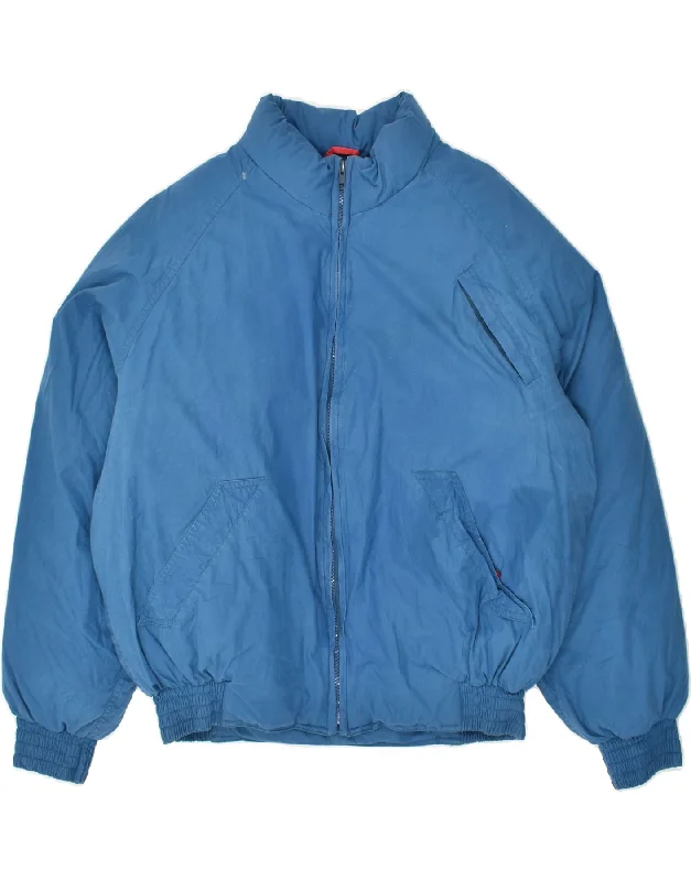 VINTAGE Mens Windbreaker Jacket UK 38 Medium Blue Cotton