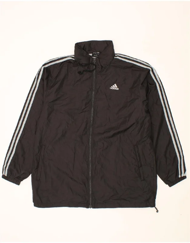 ADIDAS Mens Graphic Hooded Rain Jacket XL Black Polyester