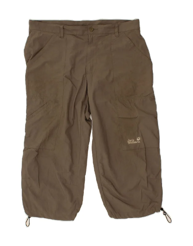 JACK WOLFSKIN Mens Hiking Capri Trousers W37 L23 Brown Polyamide