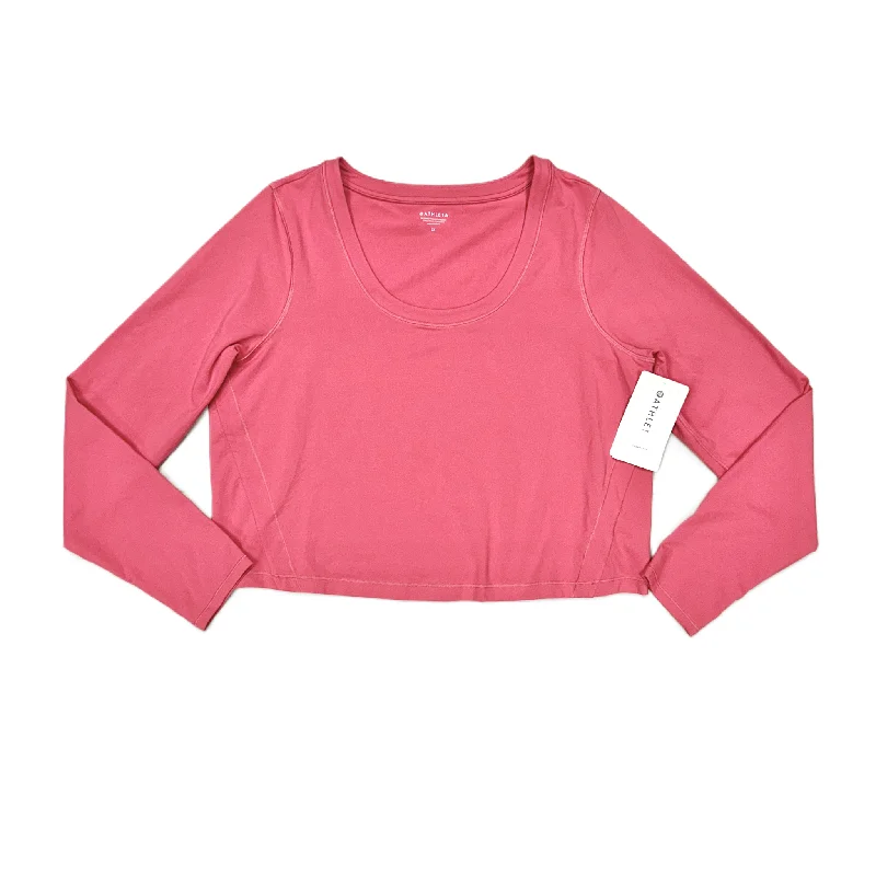 Athletic Top Long Sleeve Crewneck By Athleta In Pink, Size: 2x