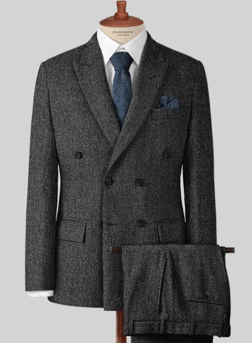 Stone Charcoal Tweed Suit