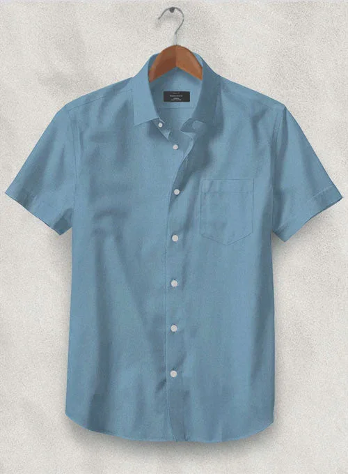 Azure Blue Stretch Poplene Shirt