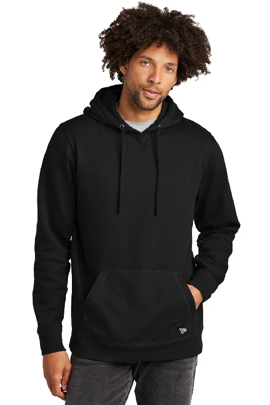 New Era Mens Comeback Fleece Hooded Sweatshirt Hoodie w/ Pouch Pocket - Black