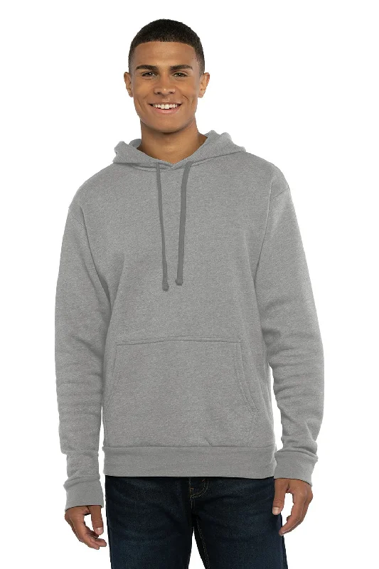 Next Level Mens Malibu Hooded Sweatshirt Hoodie w/ Pouch Pocket - Heather Grey