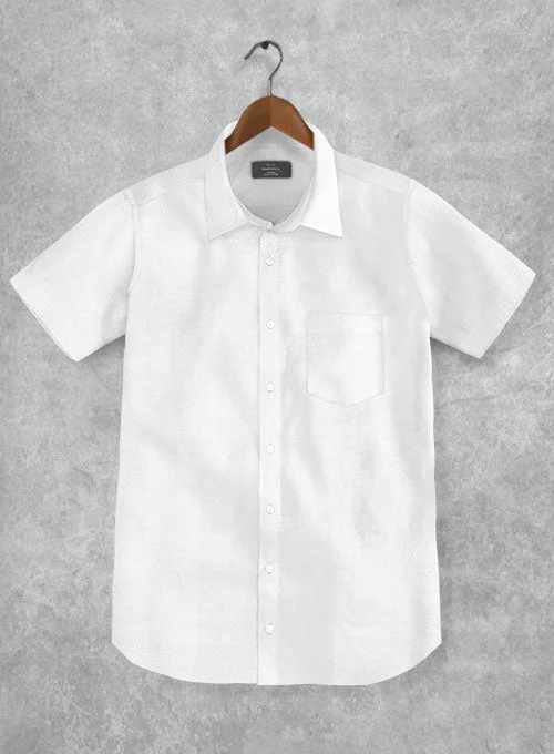 Italian Cotton Dobby Paolu White Shirt