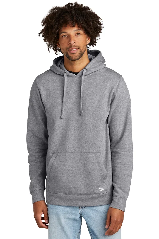 New Era Mens Comeback Fleece Hooded Sweatshirt Hoodie w/ Pouch Pocket - Heather Grey