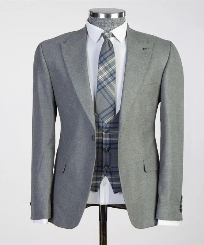 3 pieces Men’s Light Grey Suit