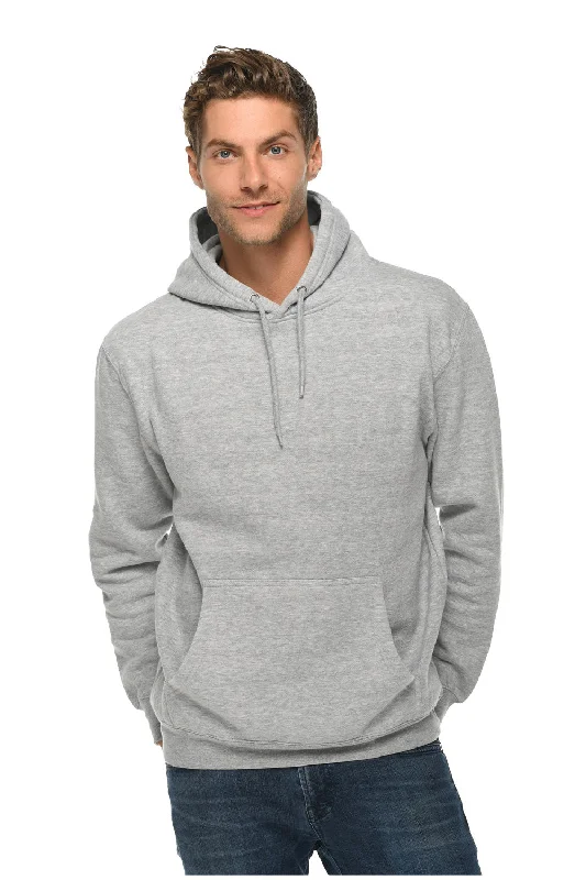 Lane Seven Mens Premium Hooded Sweatshirt Hoodie w/ Pouch Pocket - Heather Grey