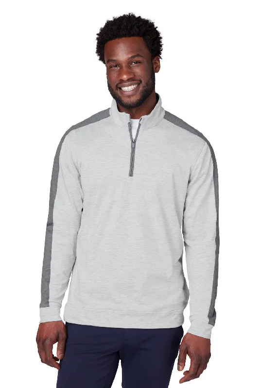 Puma Mens Cloudspun Moisture Wicking 1/4 Zip Sweatshirt - Heather High Rise Grey/Quiet Shade Grey