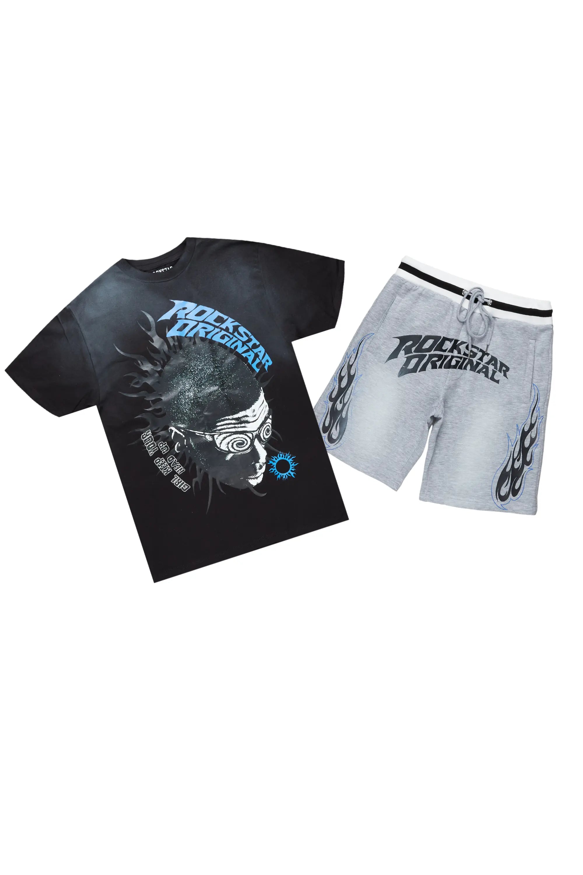 Wavy Devil Black/Grey T-Shirt Short Set