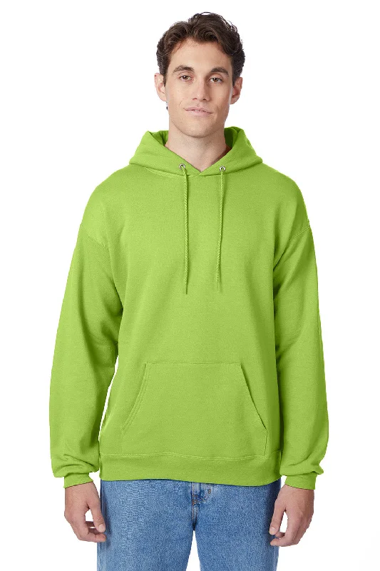 Hanes Mens EcoSmart Print Pro XP Pill Resistant Hooded Sweatshirt Hoodie w/ Pouch Pocket - Lime Green