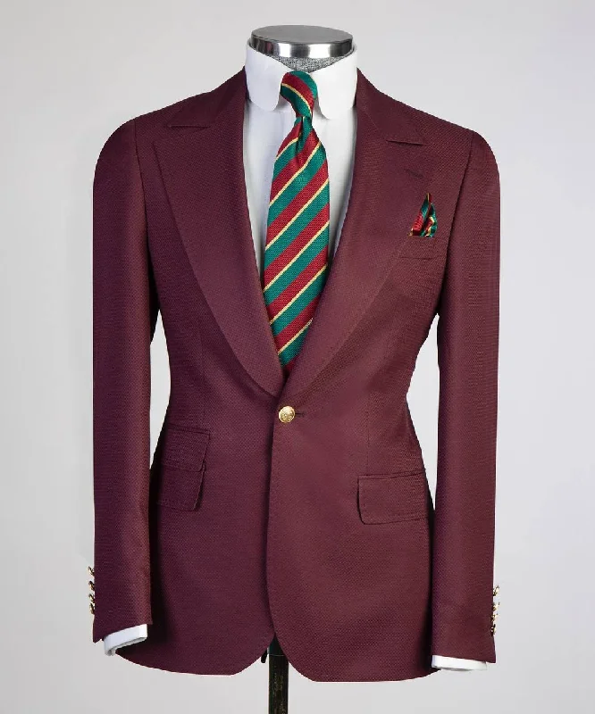 Classic Burgundy 3 Piece Suit